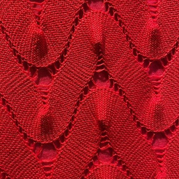 Free People Red and pink Textured long sleeve dress - Picture 4 of 7